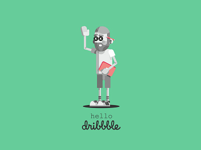 Hello dribbble! character debut design dribbble hello illustration