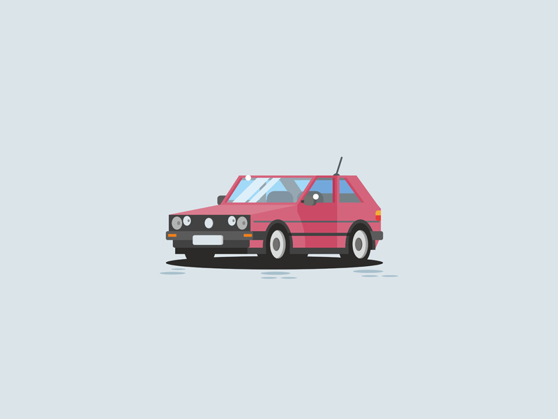 Volkswagen golf II car design dribbble illustration illustrator vector vectorart vwgolf