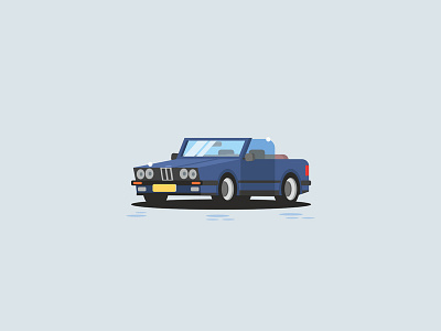 bmw 325i 1990 cabrio bmw car design dribbble illustration illustrator vector vectorart