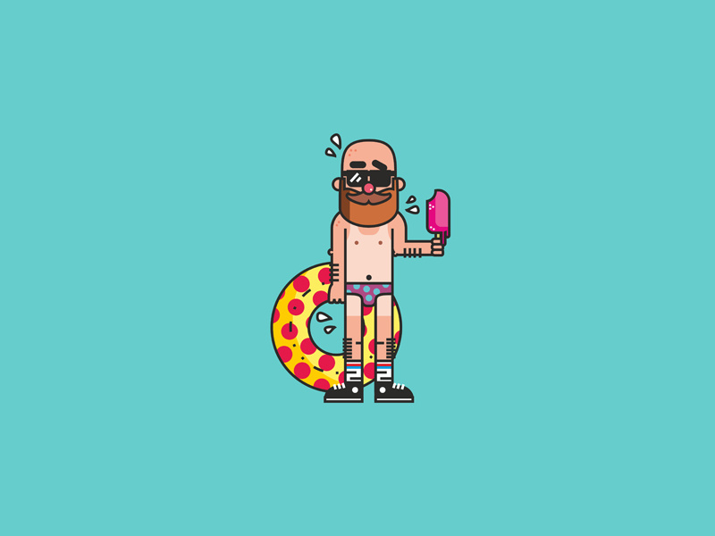 summer vectorart vector pool summer illustrator illustration dribbble design character
