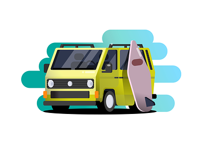 VW vanagon. car design icons illustration illustrator vector vectorart