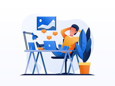 Work & Office Illustrations bright color combinations character design design exploration flat gradient icon illustration pack minimal clean design mobile tablet illustrations user experience user interface ui vector illustration visual identity work office environment