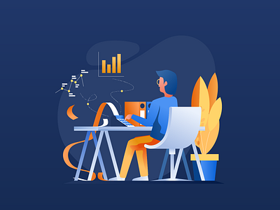 Work & Office Illustrations bright color combinations character design design exploration flat gradient icon illustration pack minimal clean design mobile tablet illustrations user experience user interface ui vector illustration visual identity work office environment