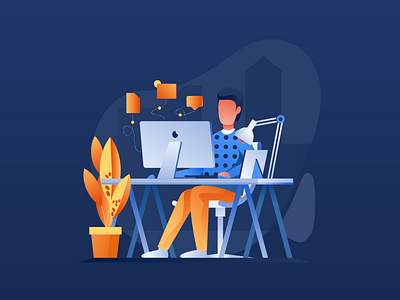 Work & Office Illustrations by Gytis Jonaitis for Flair Digital on Dribbble