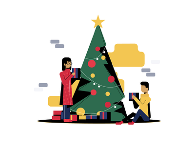 Festive Christmas Illustrations bright color combinations character design festive christmas flat gradient icon illustration pack minimal clean design mobile tablet illustrations user experience user interface ui vector illustration visual identity