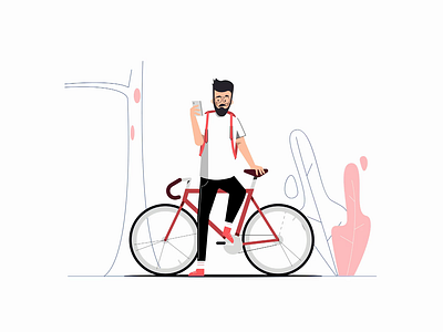 Bicycle animation animation bicycle brand style guide bright color combinations characterdesign characterdesignchallenge design exploration flat illustration minimal clean design spring user interface ui vector illustration