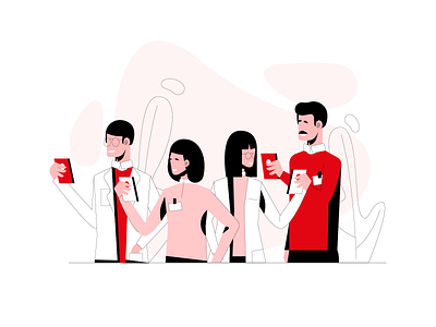 Celsius Third illustration brand style guide bright color combinations characterdesign characterdesignchallenge conference platform design exploration flat illustration healthcare minimal clean design red color theme user interface ui vector illustration
