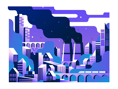 Town 2 adobe illustrator bright color combinations building architecture city illustration color gradient flat illustration horizon minimal clean design mobile tablet illustrations town user interface ui vector illustration