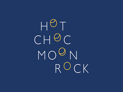 Hot Choc Moon Rock flavor ice cream moon postcard rock type lockup