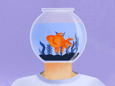 Mindless fishbowl goldfish illustration inktober inktober2019 mindless procreate