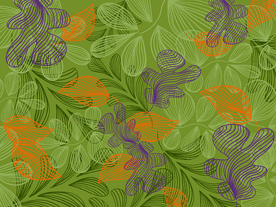 Leaf Pattern fall fall colors green illustration ipad leaves pattern procreate weather