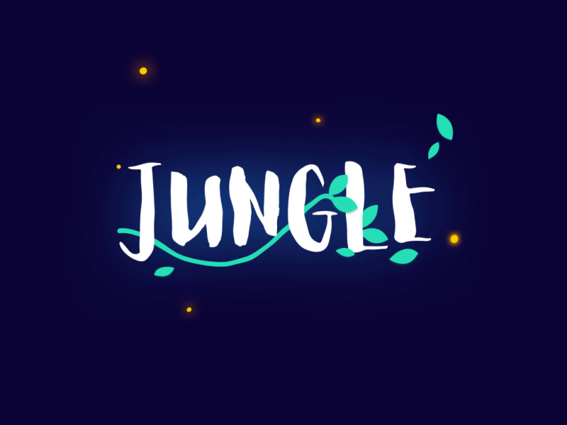 Jungle - Animated Text adobeaftereffects animatedgif animation branding creative design design dribbble dribbble best shot flat gif animation graphicdesign hello illustration logo motion pixflow premiere pro title typography vector