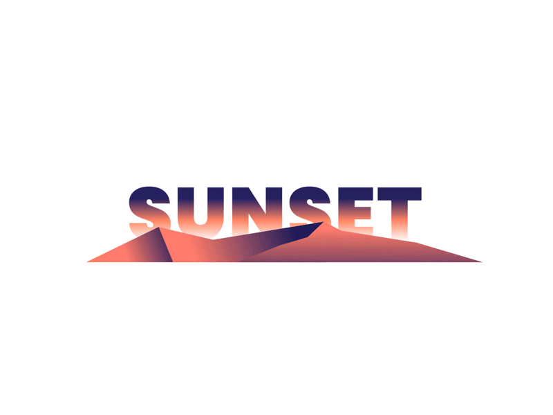 Sunset - Animation adobe aftereffects animated type animation design dribbble dribbble best shot gif animation gradient hello illustration logo minimal motion pixflow premiere pro sunset title typogaphy typography