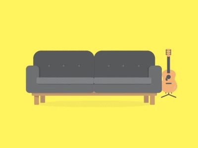 Furniture flat furniture guitar illustration pixflow pixityland