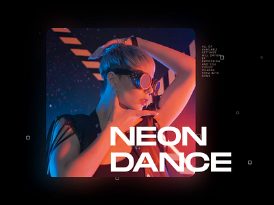 Neon Dance color colorful cyberpunk dark dark mode fantasy future glitch glitch effect grunge grunge texture minimal motion neon productdesign retro scifi scifiui typography videohive