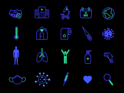 Coronavirus Animated Icons after effects animated animated icons animation assets corona coronavirus covid-19 covid19 creative design design against covid-19 icon icon set medical motion motion design quarantine ribbble best shot stayhome