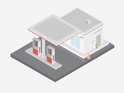 Petrol station animation building isometric lopo petrol station pixflow