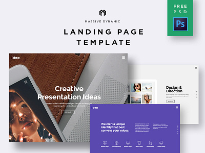 Landing Page Freebie PSD