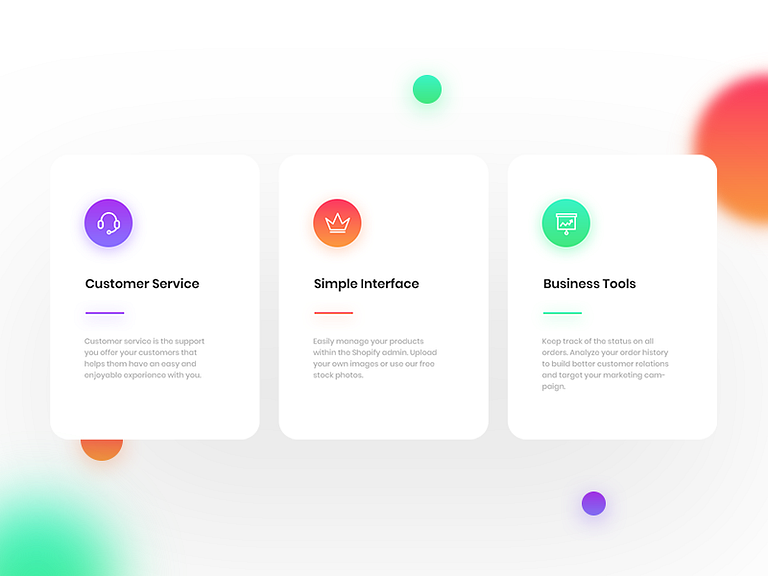 Feature cards by Pixflow on Dribbble
