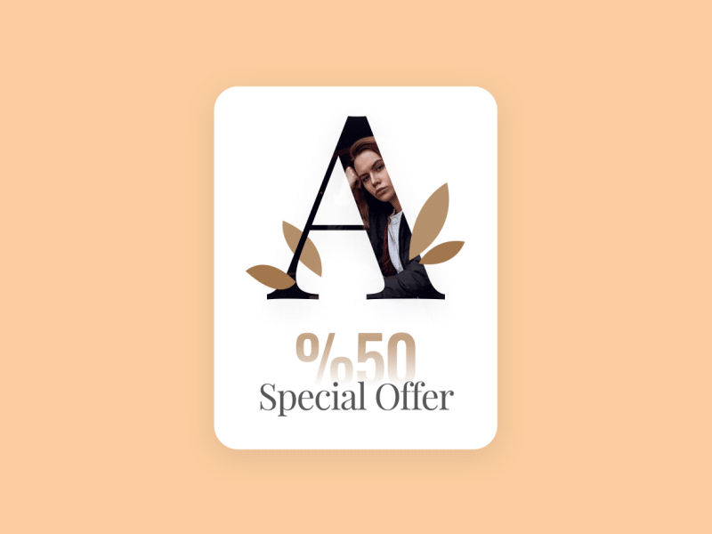 Sale banner animation app card leaf motion off offer pixflow sale sale card typography ui ux web design