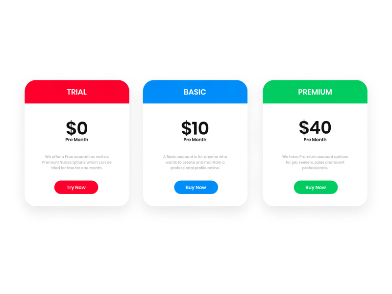Price Table account animation app card card design gif motion price product tool tools typography ui uiux web web design web design website