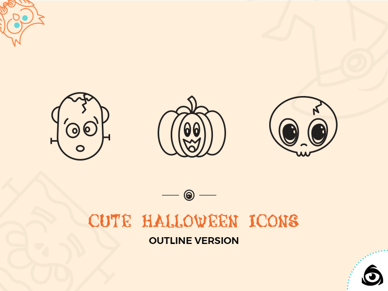 Cute Halloween Icons Set