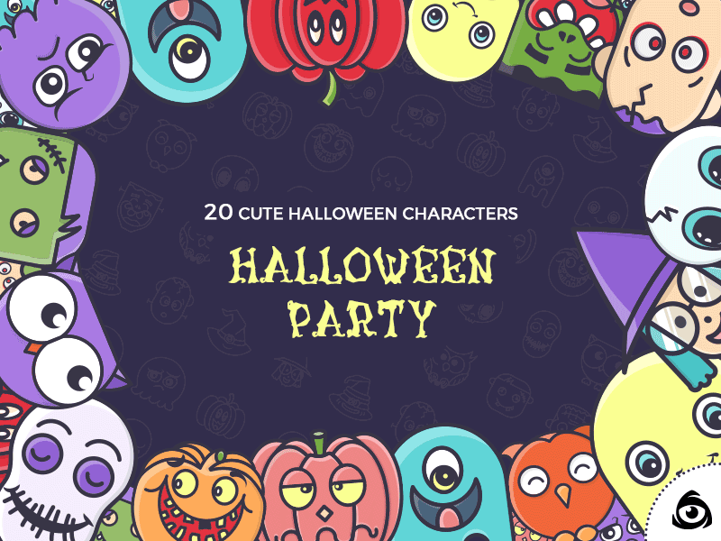 Cute Halloween Icons Characters - Colored characters cute halloween halloween icons holiday