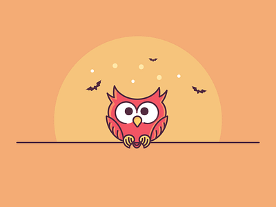 Funny Owl Halloween autumn character cute funny halloween icons monsters owl
