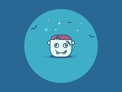 Sleepy Frankenstein autumn frankenstein halloween icons illustration scary