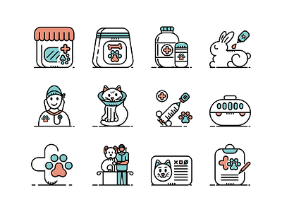 12 Veterinary & Pet Care Icons