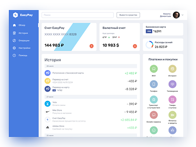 EasyPay - worldwide online payments system app ui ux web