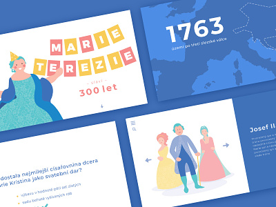 Maria Theresia children history illustration interface design vector web web app