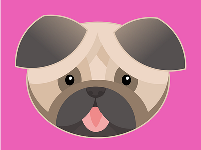 Pug dog illustration pug