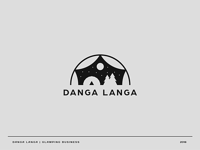 Danga Langa brand camping design glamping graphic graphic design logo nature tent vector wood woods