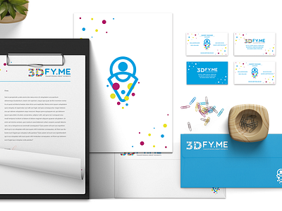 3Dfyme 3d 3dprint brand branding business color design graphic graphic design grid logo stationary technology