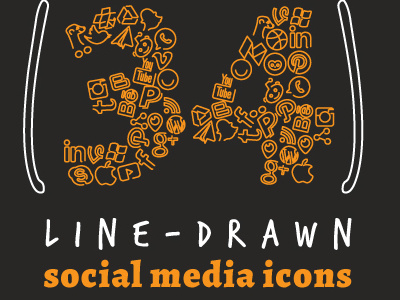 Line Drawn Social Media dribbble ello flickr medium meerkat periscope and blab reddit