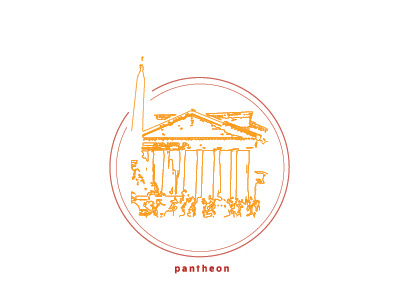 Pantheon architecture card greeting icon illo illustration italy pantheon rome travel