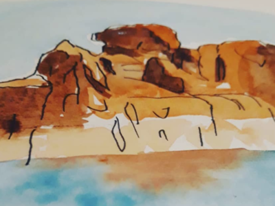 Camel Rock Watercolor camel color lake powell paint paint brush rock utah watercolor zion
