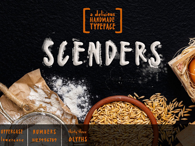 Scenders in Food font font design typography