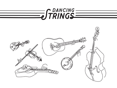 Dancing Strings illustration illustration art illustration digital music strings