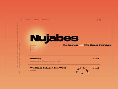Layout #4 / Nujabes - Departure album animation color design flat landing page music music player musician nujabes ui ux vector web
