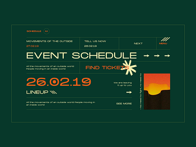 Layout #7 / Event Page color design event gradient music poster schedule tickets typography ui web