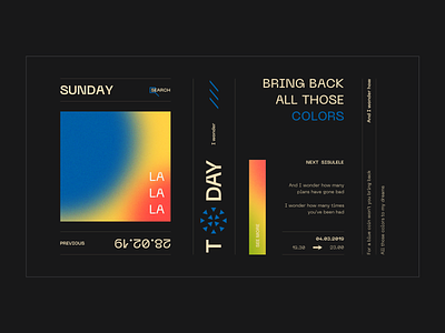 Layout #7 / Sunday color design gradient noise poster typography ui web
