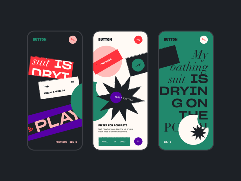 UI Concept for Mobile App color design icon layout mobile poster screen typography ui vector