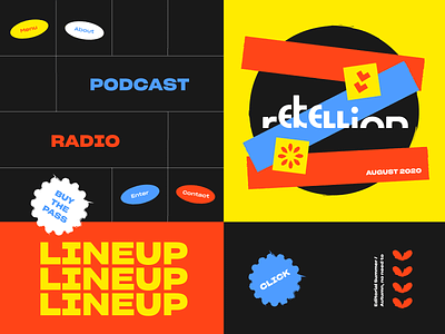 Rebellion color design illustration layout music poster shapes simple typography ui vector web