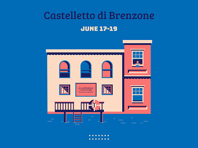 Casteletto Di Brenzone color design illustration italy poster summer vector