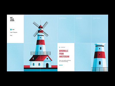 Amsterdam Windmills - Ui Design animation color design illustration ui ux vector web