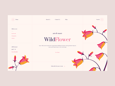 Arts & Music Festival - UI Design color design festival flower illustration ui ux vector web