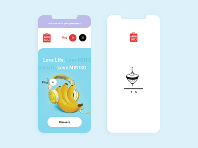 Miniso - Loading Animation animation color design illustration loading mobile online shop shop ui ux vector web