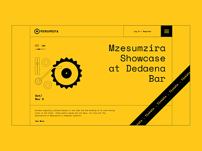 Website For Mzesumzira burger design event festival menu music podcast simple sunflower ticket web